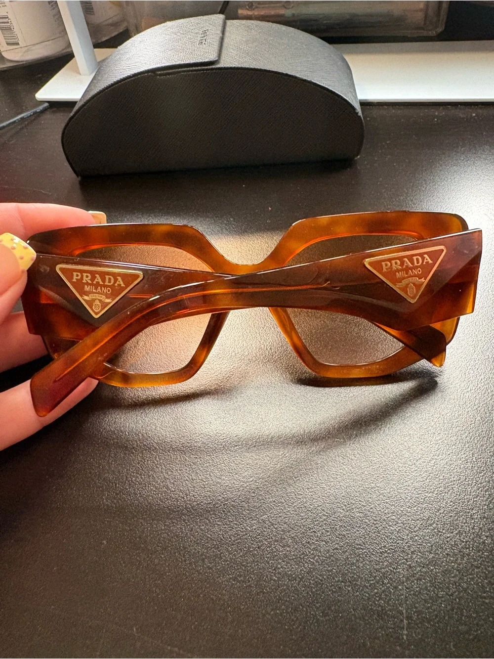 Prada Oversized Tortoiseshell Brown Square Sunglasses